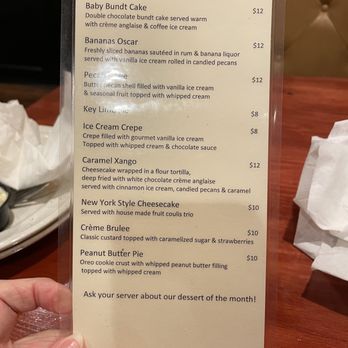 Oscar's - Desert menu - American Near Me - Summerville, South Carolina Oscar's - Desert menu - American Near Me - Summerville, South Carolina