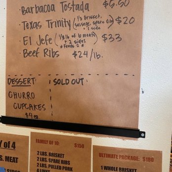 Hurtado Barbecue - I ordered the Texas Trinity with 2 birria Tacos & tostada. How does my total come out to almost $70??? - Barbeque Near Me - Arlington, Texas