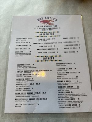 Menu photo 1 Mrs Lively's Cajun Konnection Lake Dallas, TX