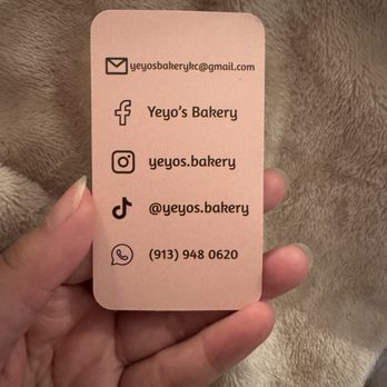 Yeyo's Bakery - business card - socials - Bakeries Near Me - Kansas City, Kansas Yeyo's Bakery - business card - socials - Bakeries Near Me - Kansas City, Kansas