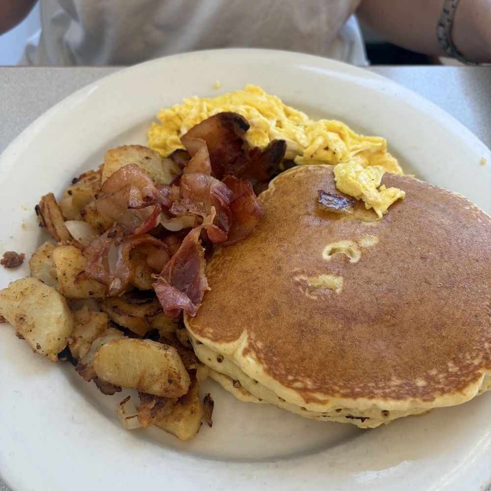 Cafe Mirror - #3. Two Pancakes Combo - Coffee & Tea Near Me - Brighton, Massachusetts