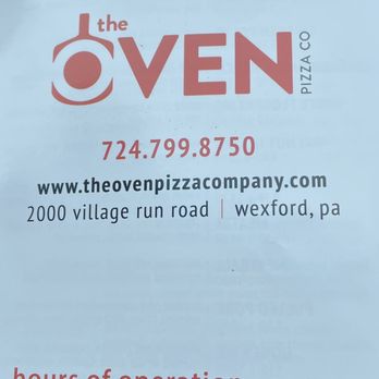 The Oven Pizza - Menu - Pizza Near Me - Wexford, Pennsylvania