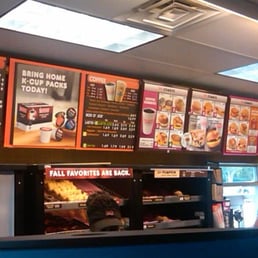 Menu board at Dunkin Donuts Menu board at Dunkin Donuts