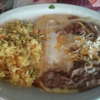 Fuzzy's Taco Shop - 1 cheese enchilada w beans and rice. - Tex-Mex Near Me - Fort Worth, Texas Fuzzy's Taco Shop - 1 cheese enchilada w beans and rice. - Tex-Mex Near Me - Fort Worth, Texas