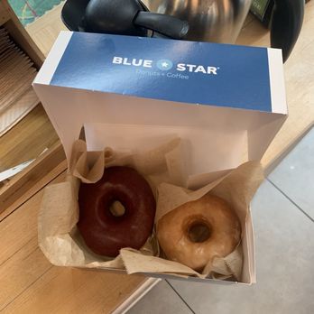 Blue Star Donuts - Blueberry Bourbon Basil donut and The OG - Donuts Near Me - Portland, Oregon Blue Star Donuts - Blueberry Bourbon Basil donut and The OG - Donuts Near Me - Portland, Oregon