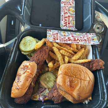 Dave's Hot Chicken - One was a medium and one was the first level of hot and it wasn't bad - Chicken Shop Near Me - Waco, Texas Dave's Hot Chicken - One was a medium and one was the first level of hot and it wasn't bad - Chicken Shop Near Me - Waco, Texas