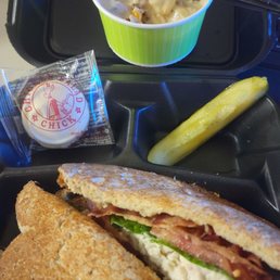 The Chick: with Fancy Nancy chicken salad on toasted bread with a cup of potato soup. The Chick: with Fancy Nancy chicken salad on toasted bread with a cup of potato soup.