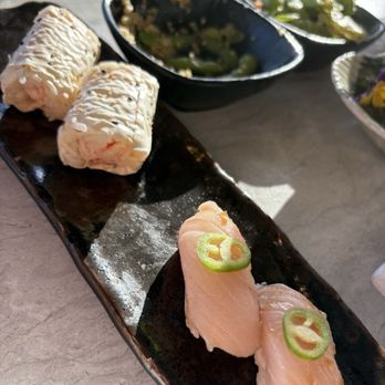 Sushi Roku - Yellowtail & Baked Crab Handroll - Sushi Bars Near Me - Pasadena, California Sushi Roku - Yellowtail & Baked Crab Handroll - Sushi Bars Near Me - Pasadena, California