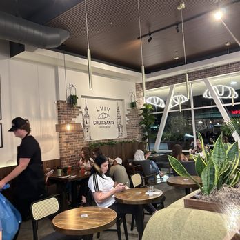 Lviv Croissants - Interior with most of the tables taken - Cafes Near Me - Fair Oaks, California