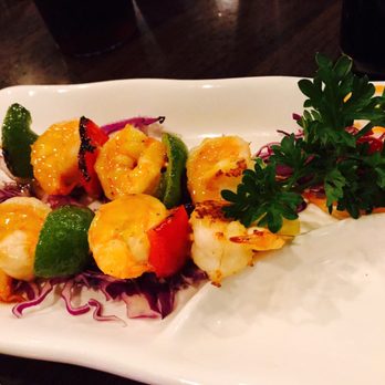 Thyme Japanese Cuisine - mango shrimp on a skewer - Sushi Bars Near Me - North Andover, Massachusetts