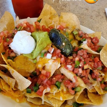 Perko's Cafe - Nachos. Half chili, half green sauce.strawberrry lemonade on the side. - Breakfast & Brunch Near Me - Madera, California