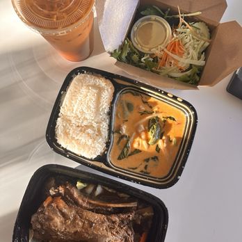 Awesome Thai - Thai Iced Tea (24 oz.), Awesome Combo Red Curry (Mild), Awesome BBQ Pork - Thai Near Me - Reseda, California Awesome Thai - Thai Iced Tea (24 oz.), Awesome Combo Red Curry (Mild), Awesome BBQ Pork - Thai Near Me - Reseda, California