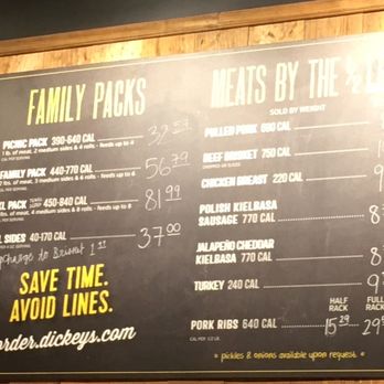 Dickey's Barbecue Pit - Menu as of January 2021 - American Near Me - Kapolei, Hawaii Dickey's Barbecue Pit - Menu as of January 2021 - American Near Me - Kapolei, Hawaii