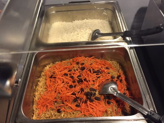 Photo of Zara Afghan Cuisine - Sacramento, CA, US. Kabuli: brown rice with carrots and raisins and their white rice