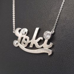 Jeweler's Bench - Custom Made Diamond Nameplate Necklace