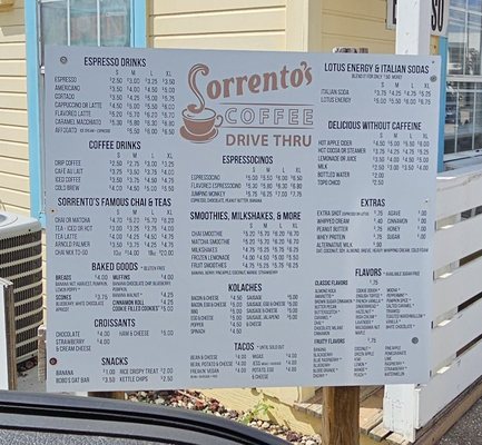 Menu photo 1 Sorrento's Drive Thru Coffee Austin, TX Menu photo 1 Sorrento's Drive Thru Coffee Austin, TX