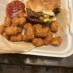 The Shack - Double Cheeseburger and tater tots