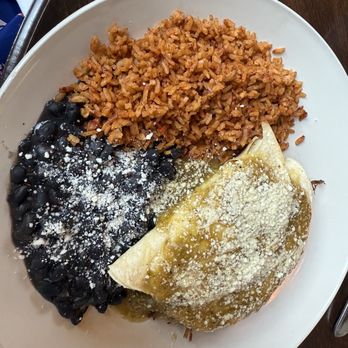 The Burrow - Brisket and green mole enchiladas - Burgers Near Me - Pensacola, Florida The Burrow - Brisket and green mole enchiladas - Burgers Near Me - Pensacola, Florida