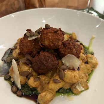 Freeland's Restaurant - pumpkin gnocchi with chicken sage meatballs - New American Near Me - Carmel, Indiana