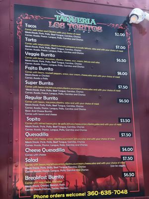 Menu photo 2 Taqueria Los Toritos Battle Ground, WA Menu photo 2 Taqueria Los Toritos Battle Ground, WA