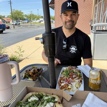 Plant Craft Kitchen - Brussels sprouts, jackfruit nachos, and pesto pizza... PERFECTION!!! - Vegan Near Me - St. Louis, Missouri