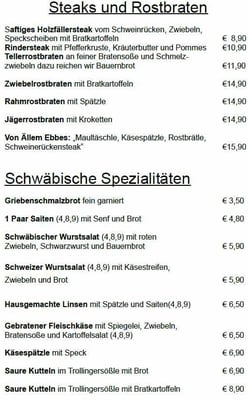 Menu photo 1 Schützenhaus Sondelfingen Reutlingen, BW Menu photo 1 Schützenhaus Sondelfingen Reutlingen, BW