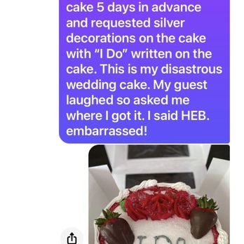 H-E-B - My pathetic looking wedding cake from the bakery at H-E-B ALON - Grocery Near Me - San Antonio, Texas