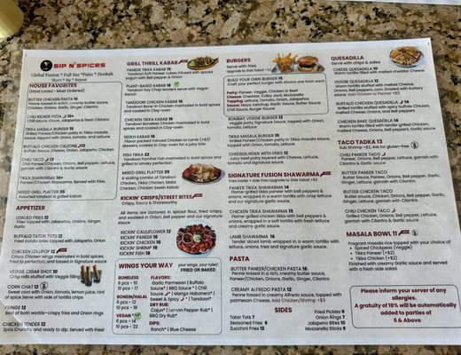 Menu photo 1 Sip N Spices Morrisville, NC