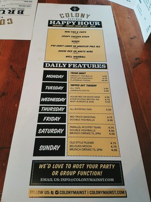 Menu photo 5 Good Co Bars Vancouver, BC