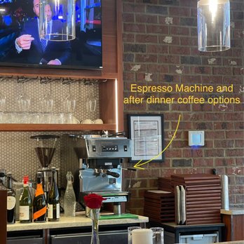 Trattoria Di Cat - a coffee machine and coffee cups - Italian Near Me - Clarksville, Tennessee