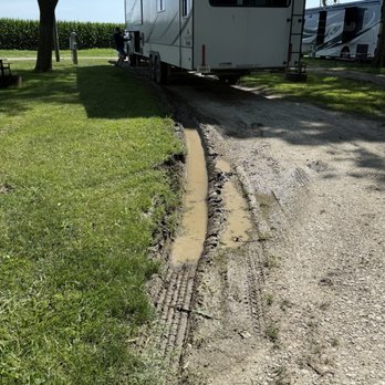Onawa / Blue Lake KOA - Look at this mud! Her explanation for this was that she can't help that people can't drive! - RV Parks Near Me - Onawa, Iowa Onawa / Blue Lake KOA - Look at this mud! Her explanation for this was that she can't help that people can't drive! - RV Parks Near Me - Onawa, Iowa