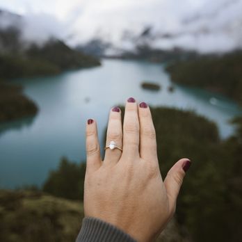 Concierge Diamonds - Fiancee obsessing over her ring above Diablo lake WA - Jewelry Near Me - Los Angeles, California