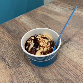 Grassroots Ice Cream - One scoop of orange and dark chocolate ice cream with hot fudge ($6) - Ice Cream & Frozen Yogurt Near Me - New Milford, Connecticut Grassroots Ice Cream - One scoop of orange and dark chocolate ice cream with hot fudge ($6) - Ice Cream & Frozen Yogurt Near Me - New Milford, Connecticut