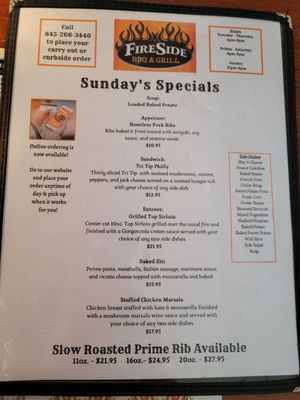 Menu photo 4 Fireside BBQ & Grill Salt Point, NY
