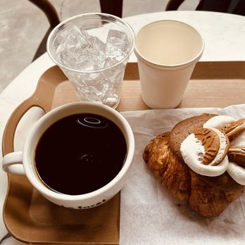 La Forêt - Brewed coffee and the S'mores Cloud Croissant. - Coffee & Tea Near Me - Burnaby, British Columbia