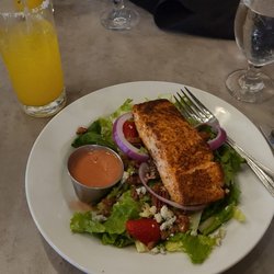 2 Twelve Seasonal Kitchen + Bar - Blackened Salmon Salad and Mango Margarita