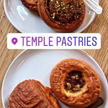 Temple Pastries - Fruit Danish with Plums, Pistachio Shnecken, Rye Ham & Cheddar, Shallot & Gruyere - Bakeries Near Me - Seattle, Washington Temple Pastries - Fruit Danish with Plums, Pistachio Shnecken, Rye Ham & Cheddar, Shallot & Gruyere - Bakeries Near Me - Seattle, Washington