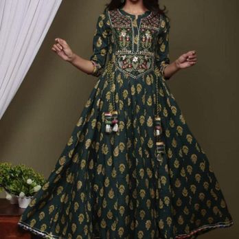 Tjee Exclusives - Soft cotton anarkali gown top. - Pop-up Shops Near Me Tjee Exclusives - Soft cotton anarkali gown top. - Pop-up Shops Near Me