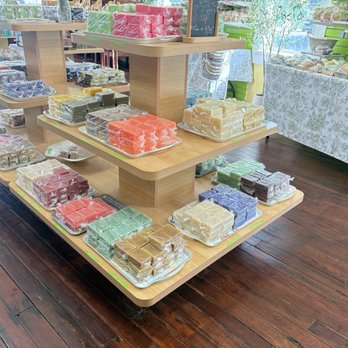 Loris Soaps & Sponges Exchange - This display rack of storemade soaps was lovely - Cosmetics & Beauty Supply Near Me - Tarpon Springs, Florida