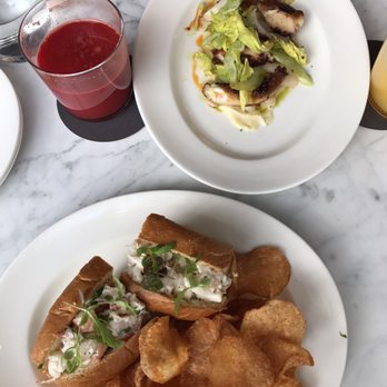 Cafe Robey - Lobster roll & chips, beet juice blend, octopus - Breakfast & Brunch Near Me - Chicago, Illinois