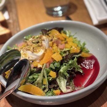 The Sequel Kitchen & Bar - Burrata Cheese & Beet Purée Spring Salad - Breakfast & Brunch Near Me - Vancouver, British Columbia