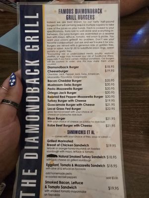 Menu photo 2 Diamondback Grill Sonora, CA