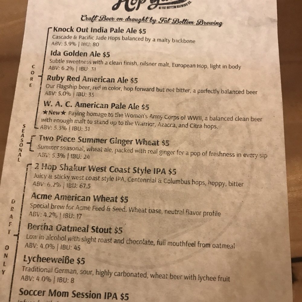 Fat Bottom Brewing - Beer Menu - Breweries Near Me - Nashville, Tennessee Fat Bottom Brewing - Beer Menu - Breweries Near Me - Nashville, Tennessee