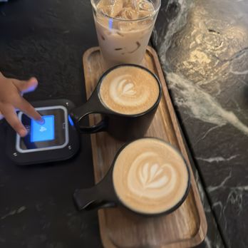 Crew Collective & Café - Ice latte and hot latte - Shared Office Spaces Near Me - Montreal, Quebec