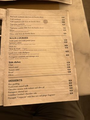 Menu photo 1 Taberna Carolina Lisbon, 11