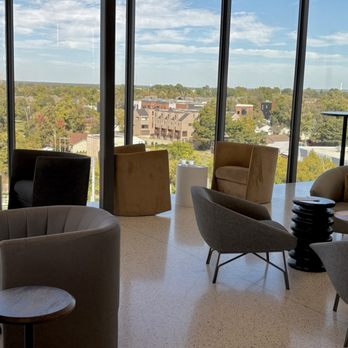 Tower Bar - View of the city from inside the Tower Bar. - Cocktail Bars Near Me - Bentonville, Arkansas