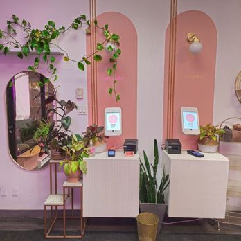 Mon Biscuit - a pink room with plants and a mirror - Desserts Near Me - Brossard, Quebec Mon Biscuit - a pink room with plants and a mirror - Desserts Near Me - Brossard, Quebec