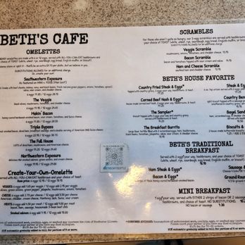 Beth's Cafe - menu - American Near Me - Seattle, Washington Beth's Cafe - menu - American Near Me - Seattle, Washington