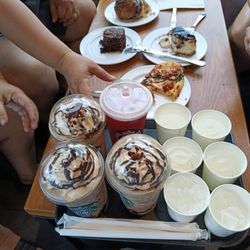Starbucks - Caramel mocha frappucino with pastries of our choice
