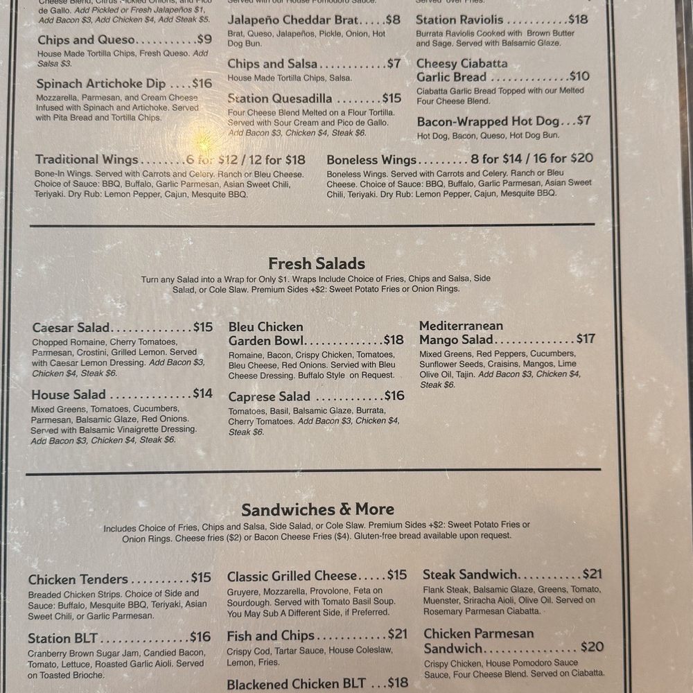 The Station Bar - Menu - Wine Bars Near Me - Herriman, Utah
